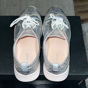 Cole Haan Metallic Wingtip Platform Sneakers